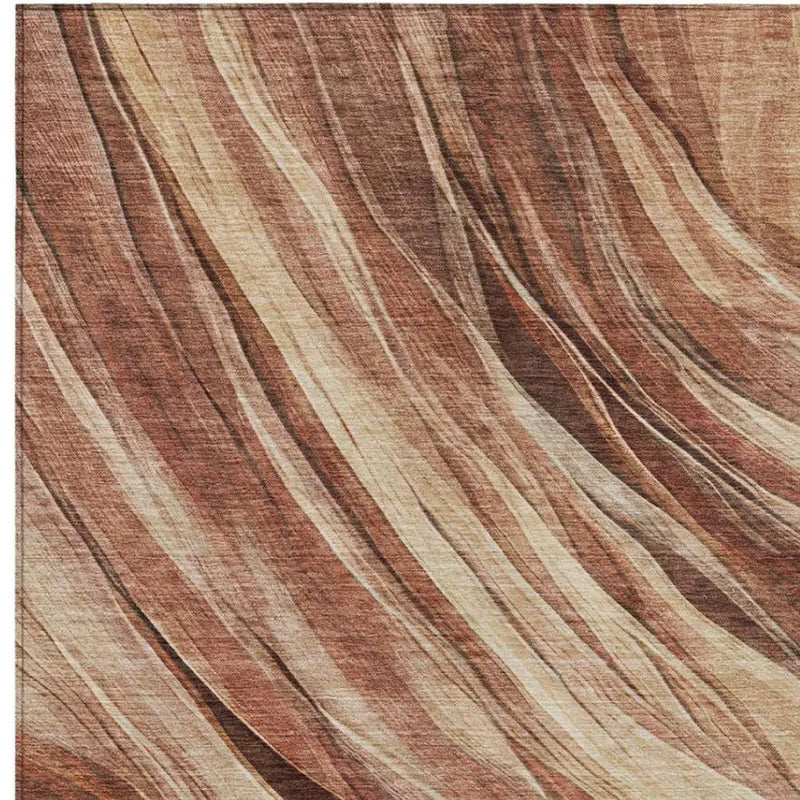 9' X 12' Orange And Burgundy Abstract Washable Indoor Outdoor Area Rug Homeroots Outdoor