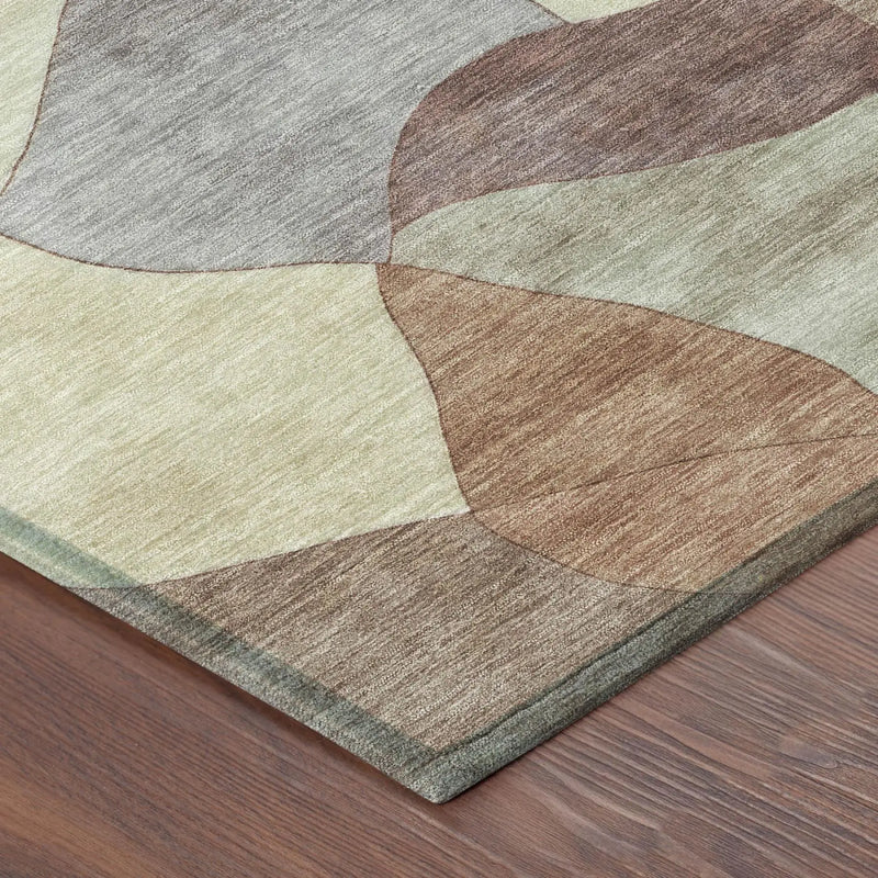 9' X 12' Orange And Chocolate Abstract Washable Indoor Outdoor Area Rug Homeroots Outdoor