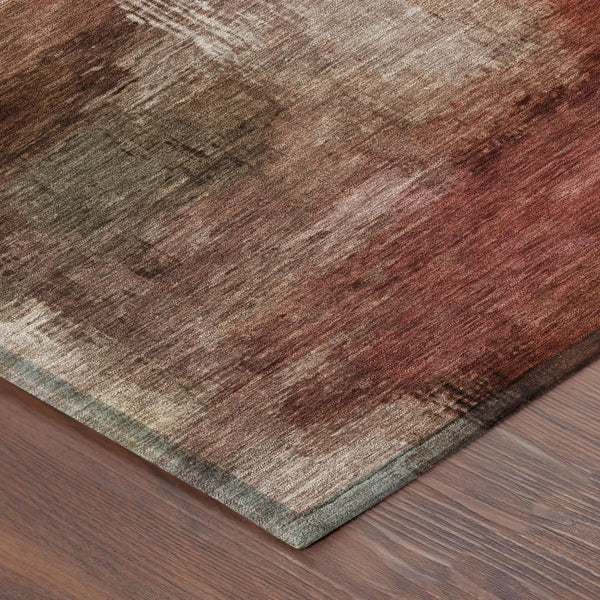 9' X 12' Orange And Copper Abstract Washable Indoor Outdoor Area Rug Homeroots Outdoor