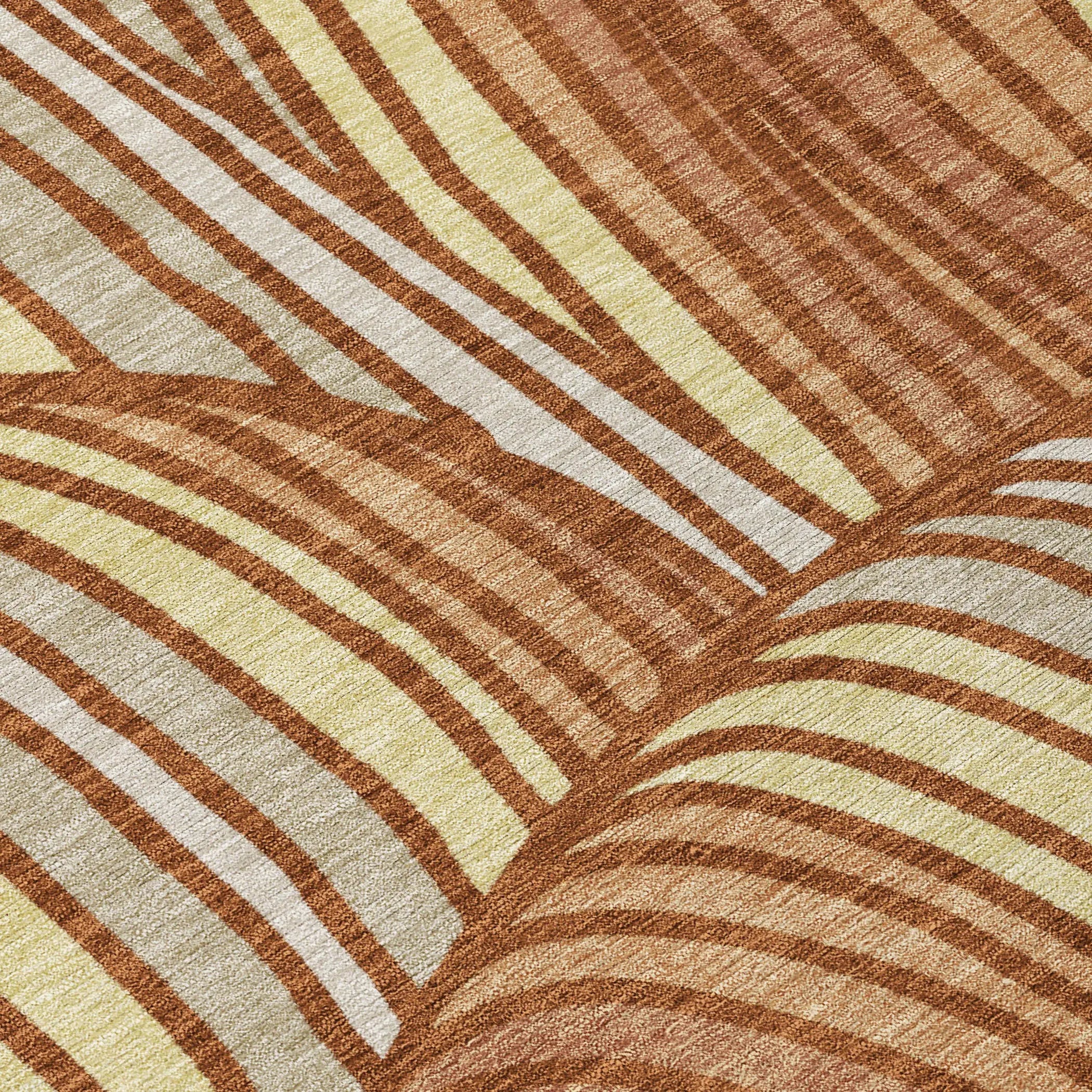 9' X 12' Orange And Copper Abstract Washable Indoor Outdoor Area Rug Homeroots Outdoor