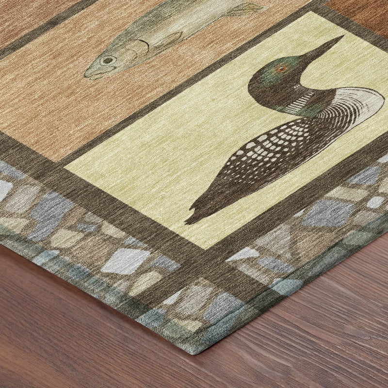 9' X 12' Orange And Copper Floral Medallion Washable Indoor Outdoor Area Rug Homeroots Outdoor