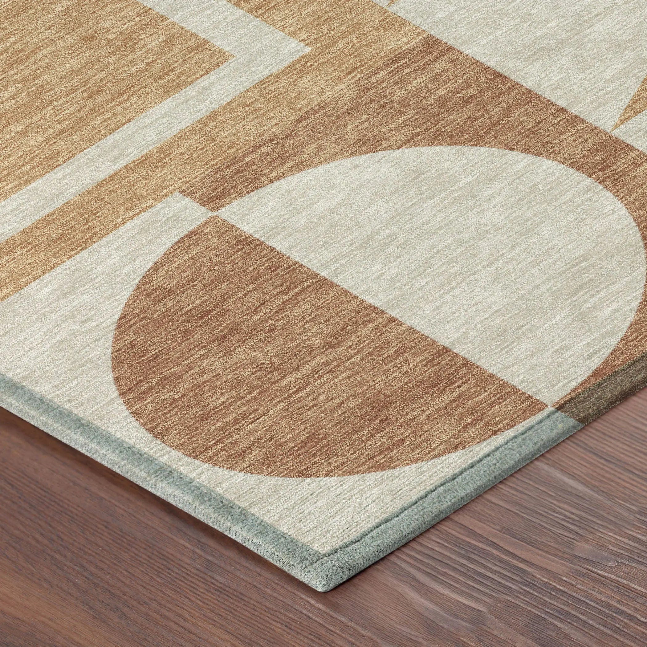 9' X 12' Orange And Copper Geometric Washable Indoor Outdoor Area Rug Homeroots Outdoor