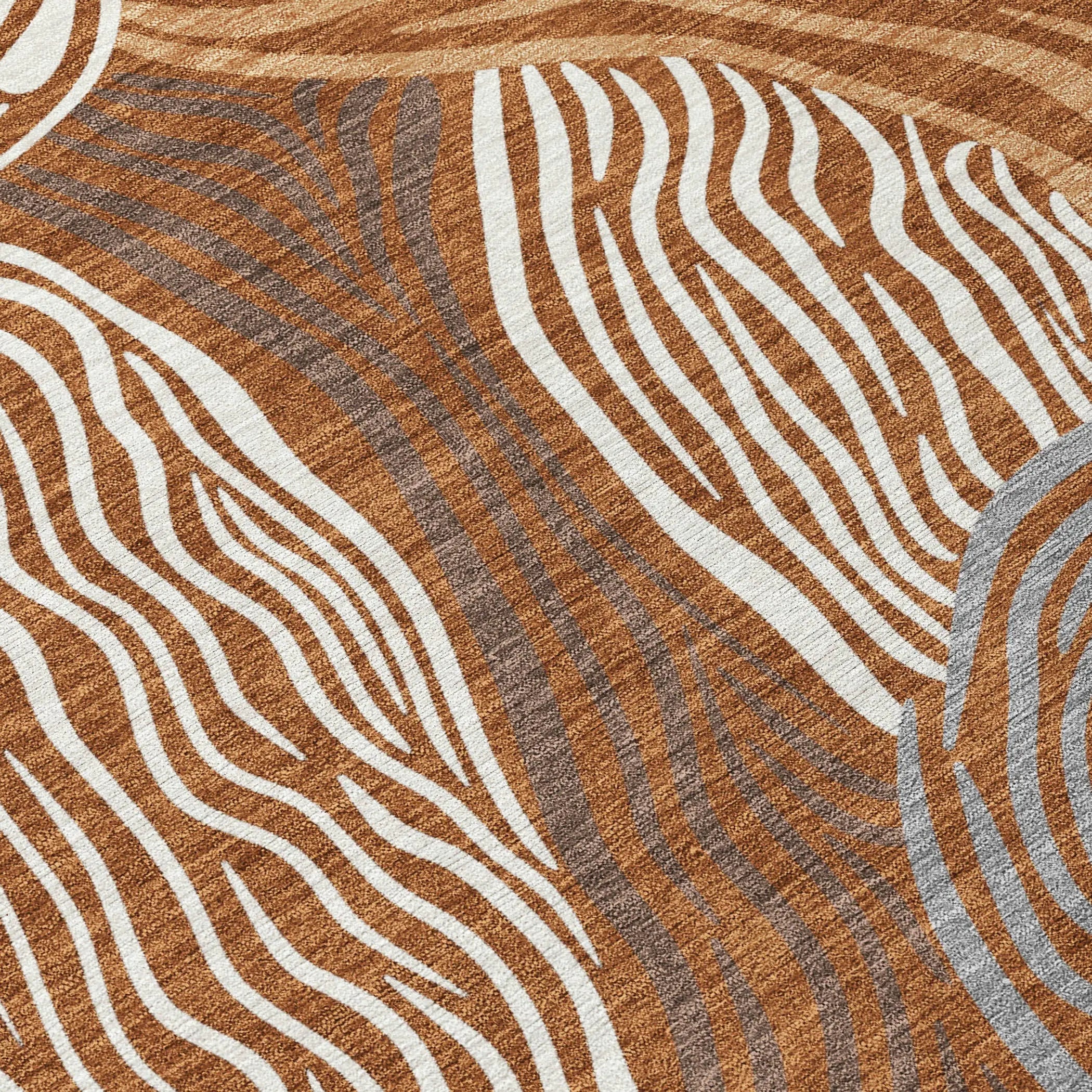 9' X 12' Orange And Copper Ikat Washable Indoor Outdoor Area Rug Homeroots Outdoor