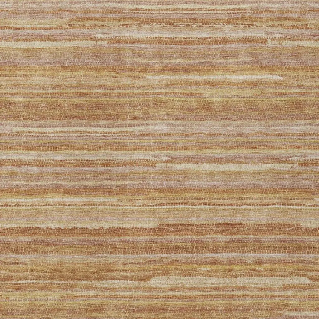9' X 12' Orange And Copper Striped Washable Indoor Outdoor Area Rug Homeroots Outdoor