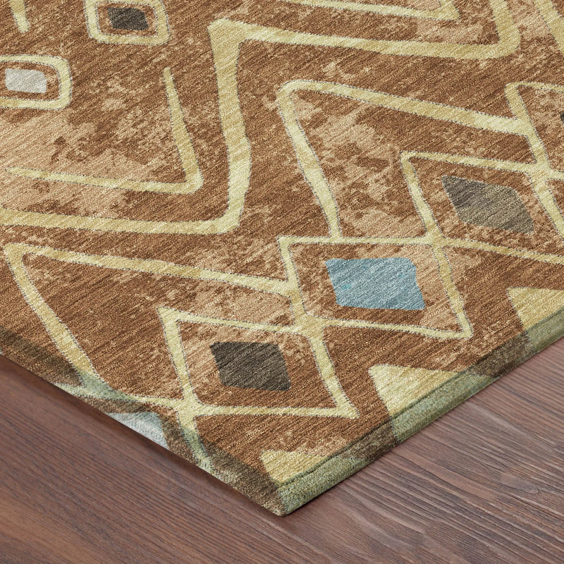 9' X 12' Orange And Graphite Geometric Washable Indoor Outdoor Area Rug Homeroots Outdoor
