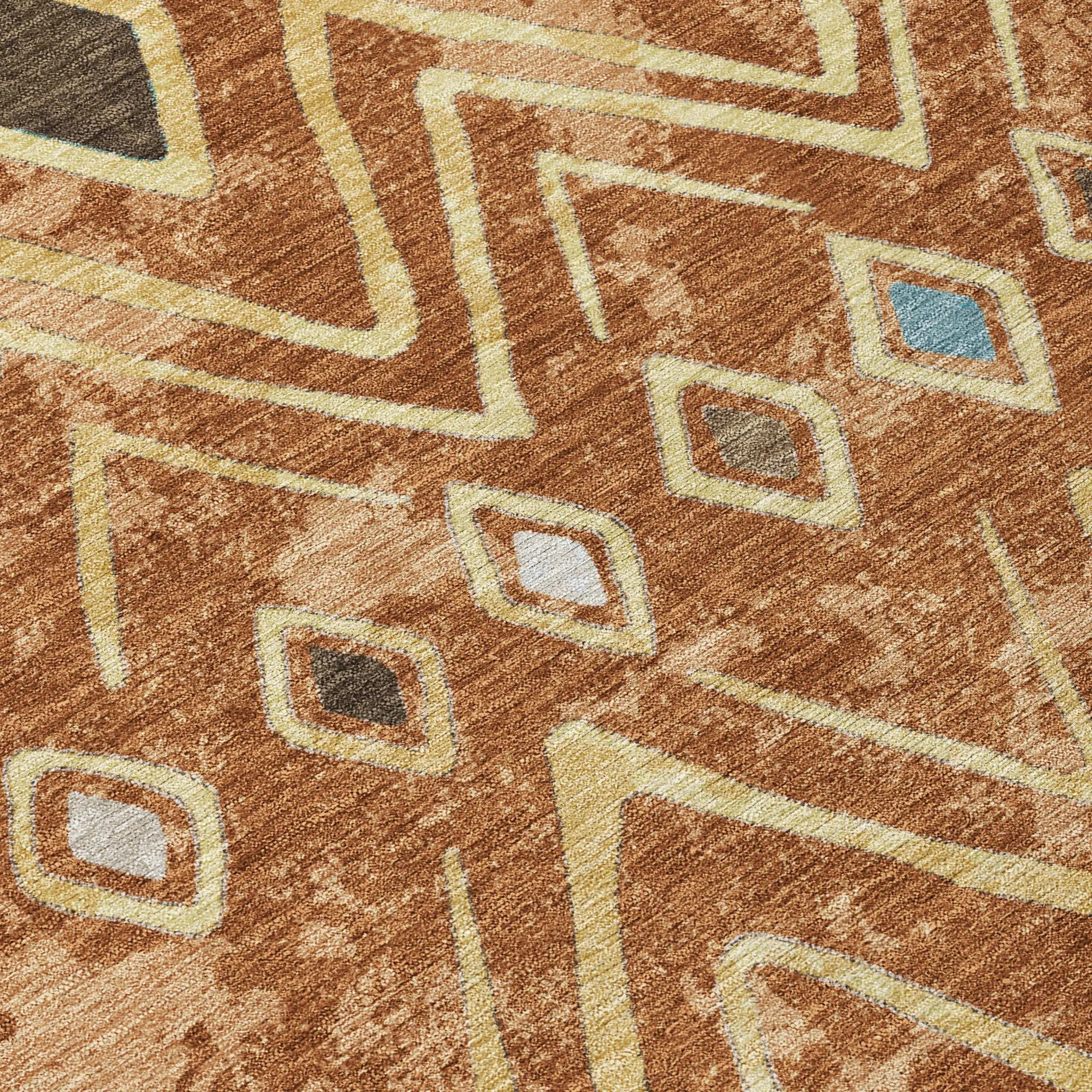 9' X 12' Orange And Graphite Geometric Washable Indoor Outdoor Area Rug Homeroots Outdoor