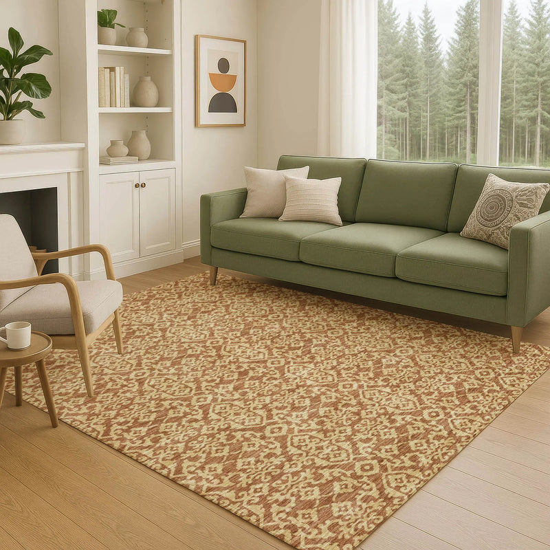 9' X 12' Orange And Graphite Oriental Washable Indoor Outdoor Area Rug Homeroots Outdoor