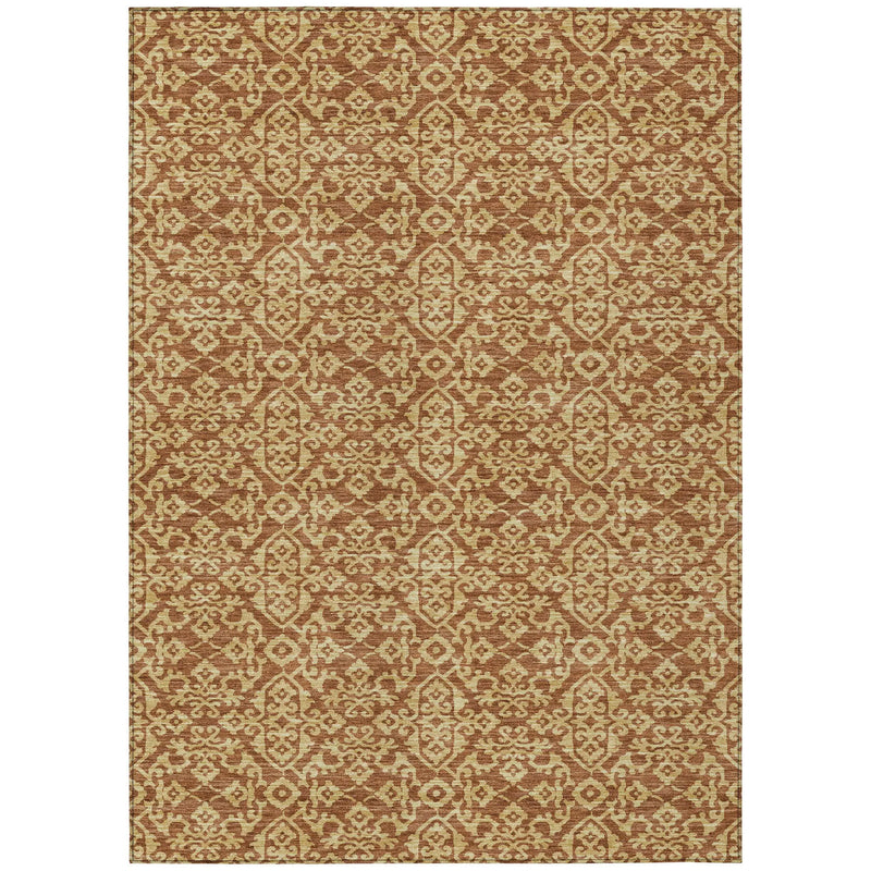 9' X 12' Orange And Graphite Oriental Washable Indoor Outdoor Area Rug Homeroots Outdoor