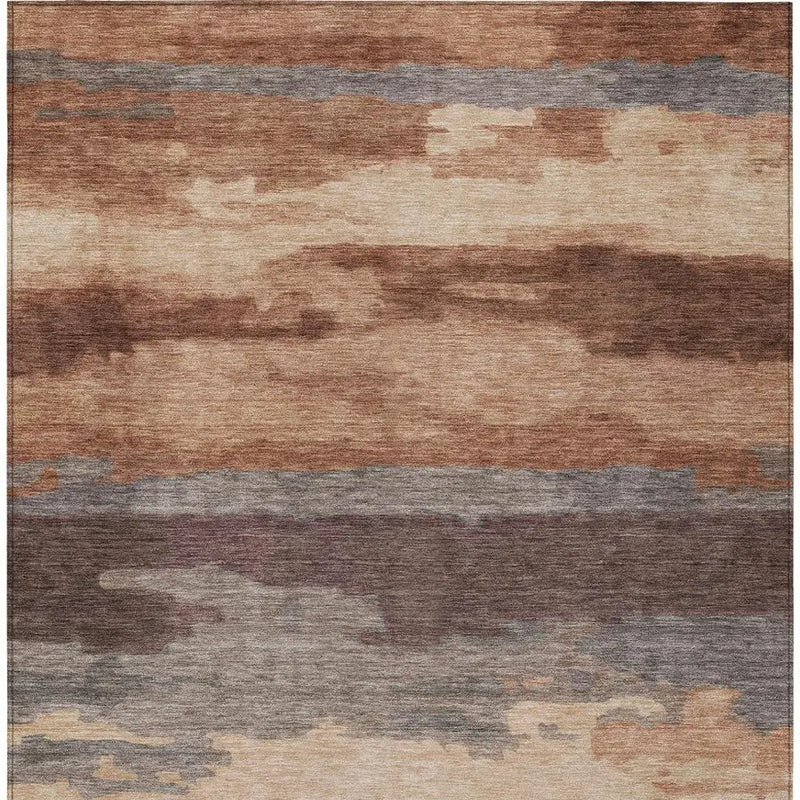 9' X 12' Orange And Gray Abstract Washable Indoor Outdoor Area Rug Homeroots Outdoor