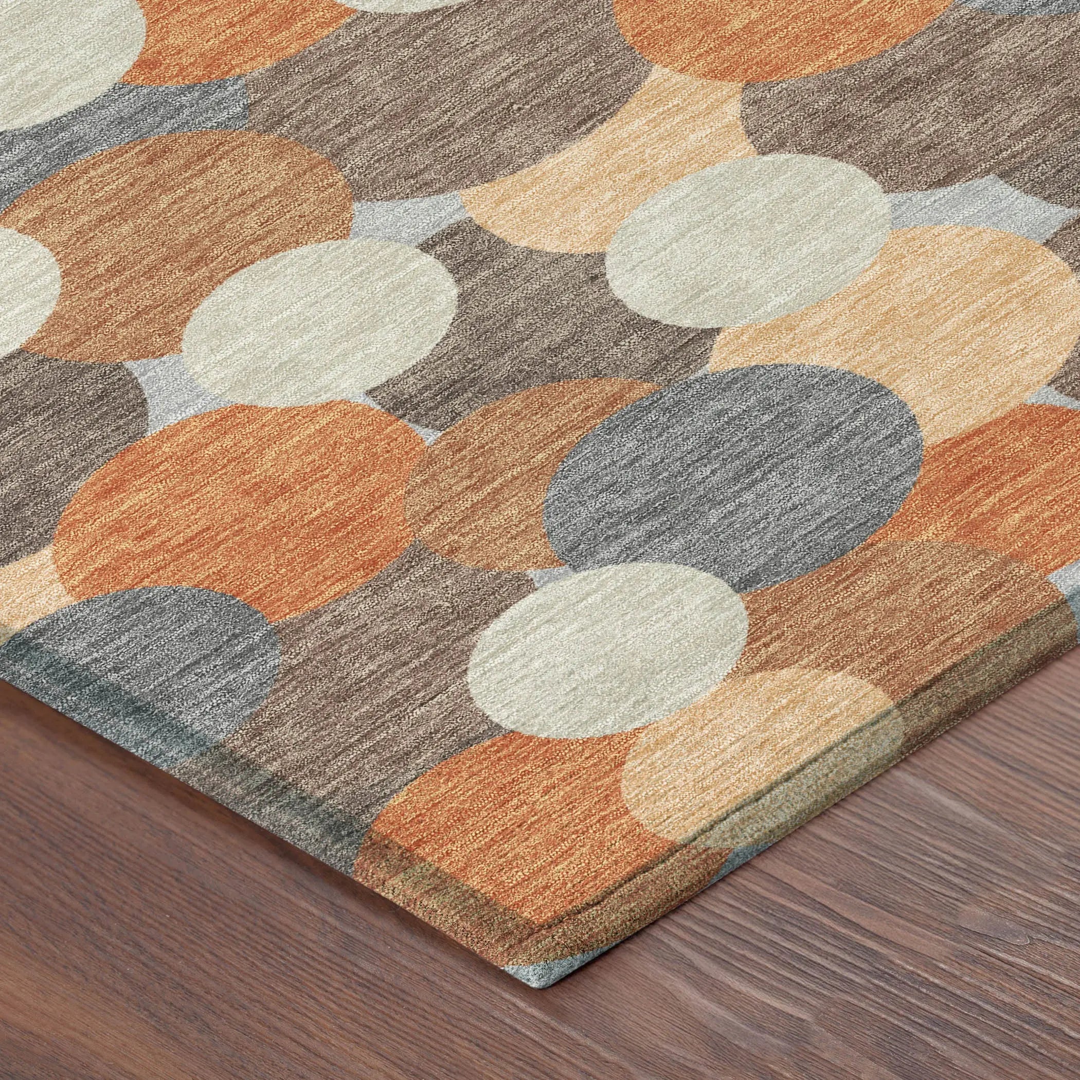 9' X 12' Orange And Gray Geometric Washable Indoor Outdoor Area Rug Homeroots Outdoor