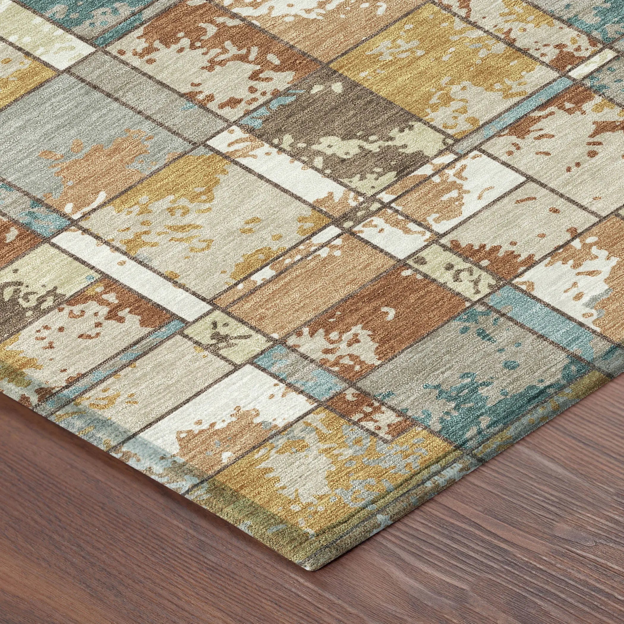 9' X 12' Orange And Ivory Geometric Washable Indoor Outdoor Area Rug Homeroots Outdoor
