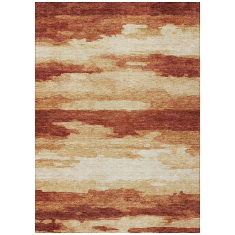 9' X 12' Orange And Red Abstract Washable Indoor Outdoor Area Rug Homeroots Outdoor