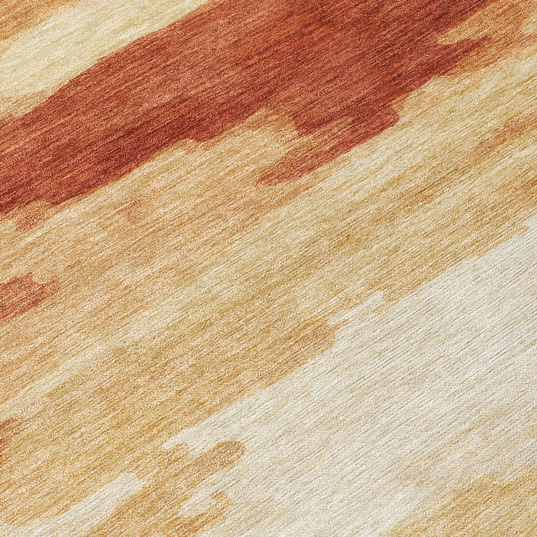 9' X 12' Orange And Red Abstract Washable Indoor Outdoor Area Rug Homeroots Outdoor