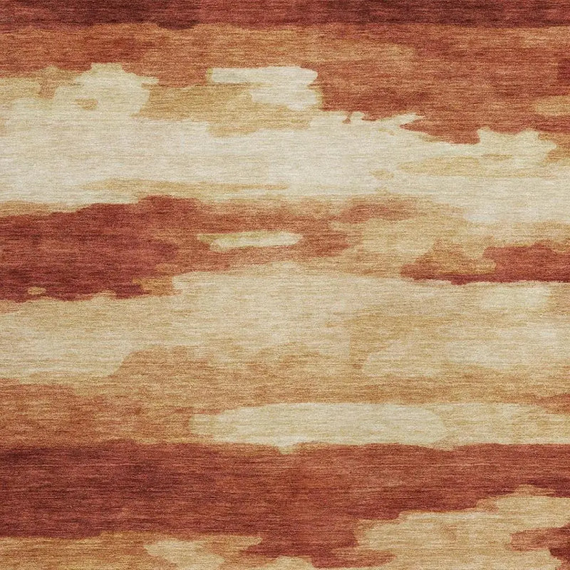 9' X 12' Orange And Red Abstract Washable Indoor Outdoor Area Rug Homeroots Outdoor