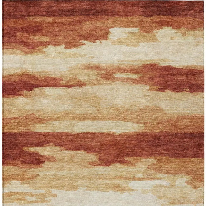 9' X 12' Orange And Red Abstract Washable Indoor Outdoor Area Rug Homeroots Outdoor
