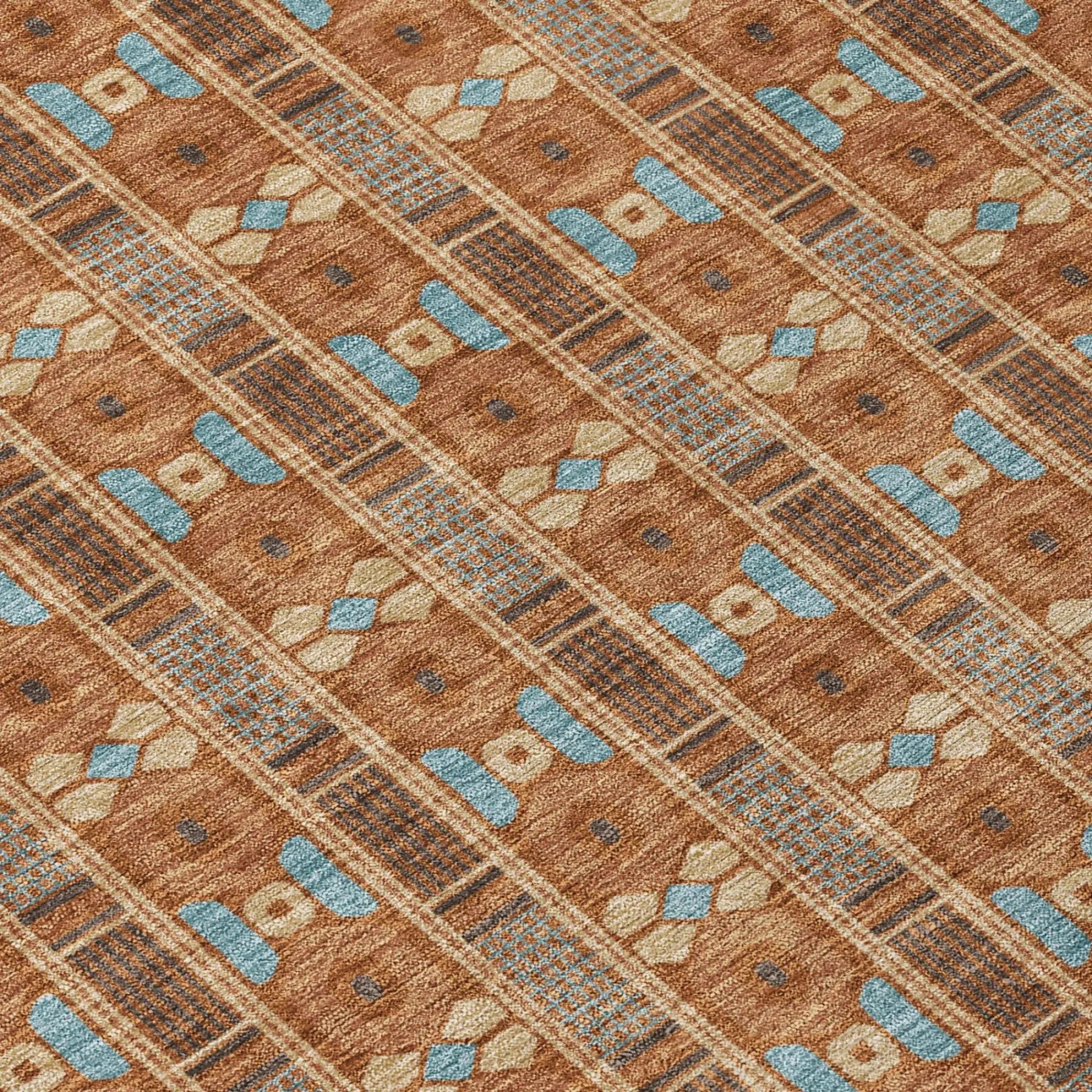 9' X 12' Orange And Teal Blue Striped Washable Indoor Outdoor Area Rug Homeroots Outdoor
