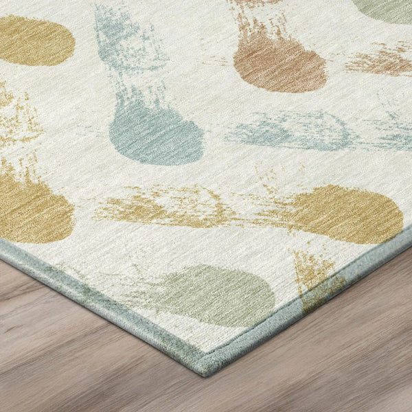 9' X 12' Pearl And Ivory Geometric Washable Indoor Outdoor Area Rug Homeroots Outdoor