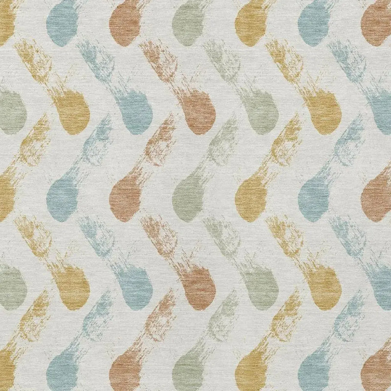9' X 12' Pearl And Ivory Geometric Washable Indoor Outdoor Area Rug Homeroots Outdoor
