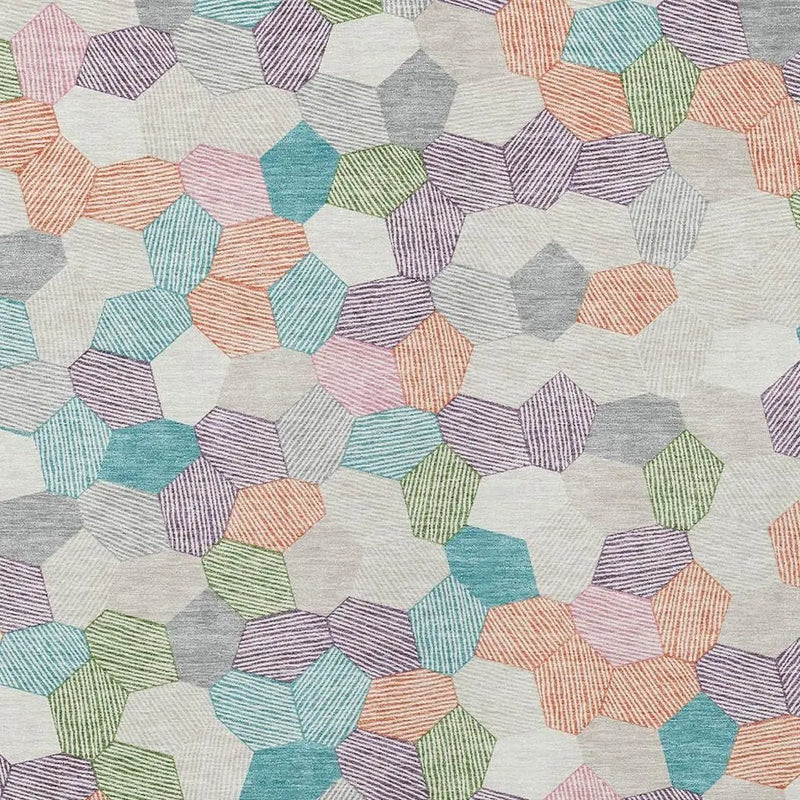 9' X 12' Pearl And Ivory Geometric Washable Indoor Outdoor Area Rug Homeroots Outdoor