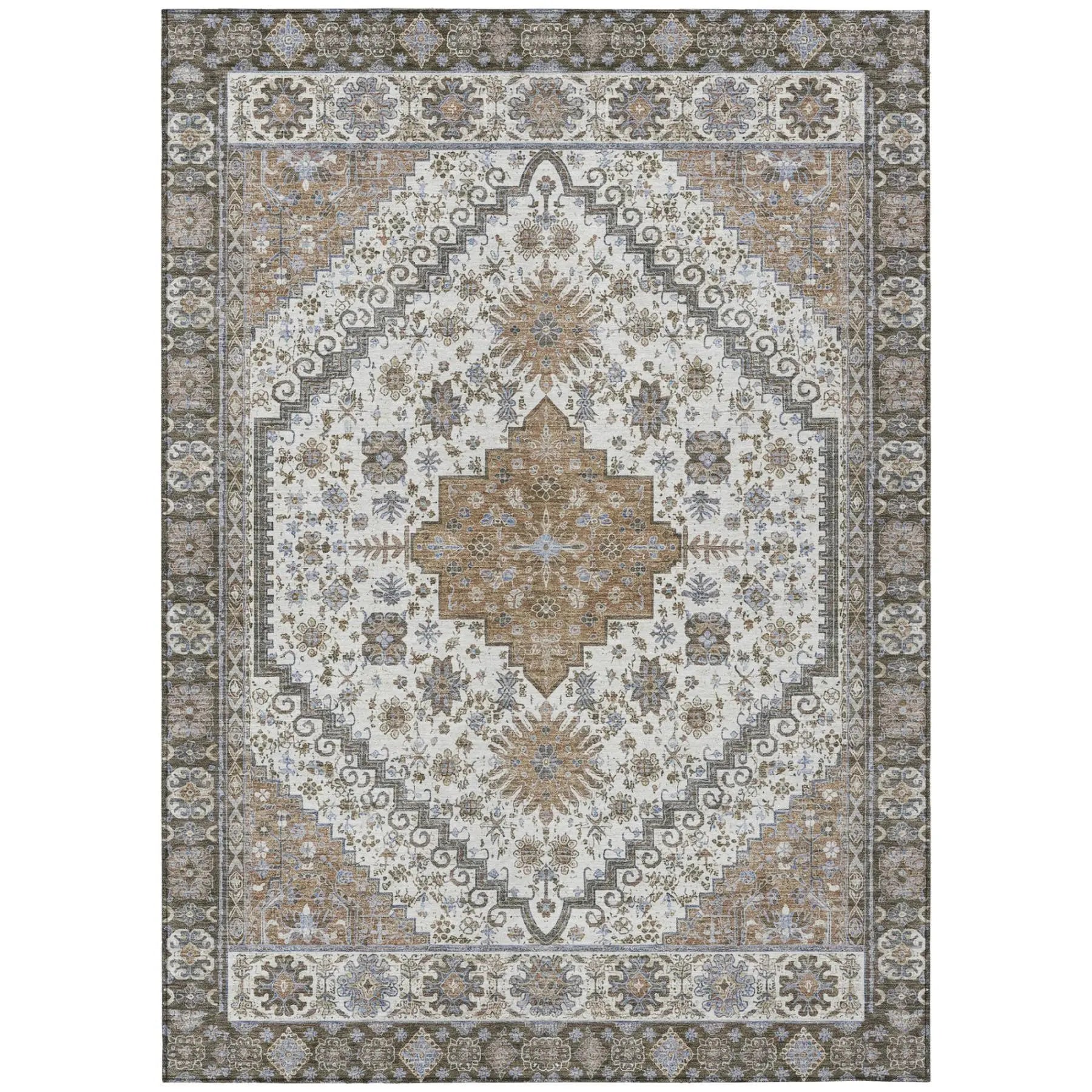 9' X 12' Pearl And Ivory Oriental Washable Indoor Outdoor Area Rug Homeroots Outdoor