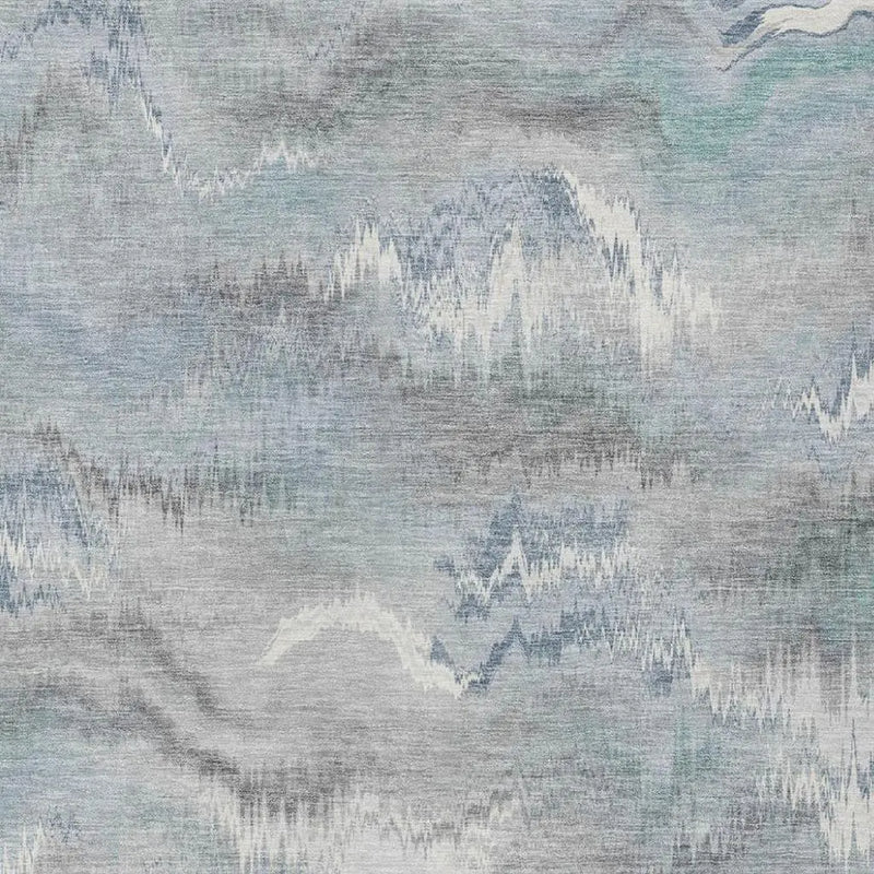 9' X 12' Pewter And Gray Abstract Washable Indoor Outdoor Area Rug Homeroots Outdoor