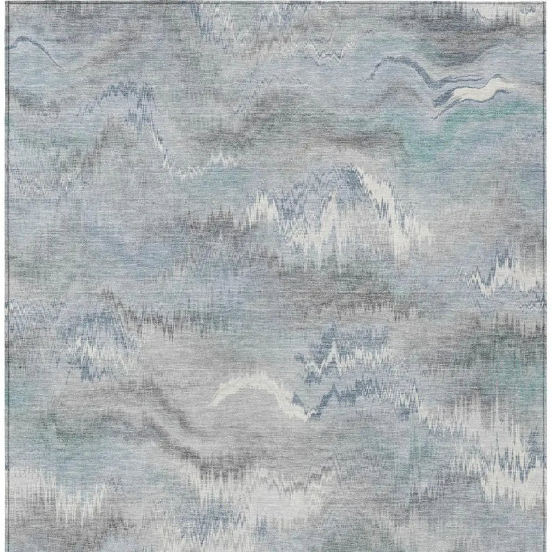 9' X 12' Pewter And Gray Abstract Washable Indoor Outdoor Area Rug Homeroots Outdoor