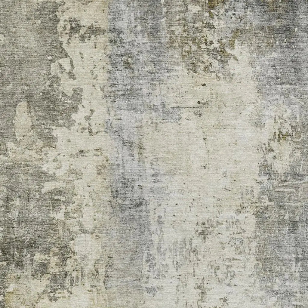 9' X 12' Pewter And Gray Abstract Washable Indoor Outdoor Area Rug Homeroots Outdoor