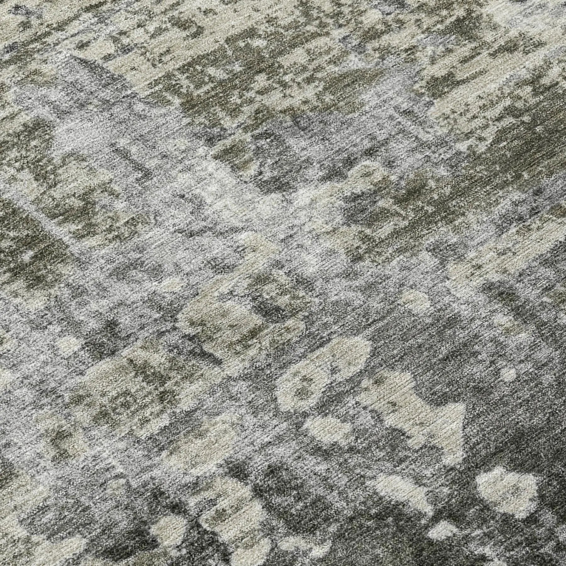 9' X 12' Pewter And Gray Abstract Washable Indoor Outdoor Area Rug Homeroots Outdoor