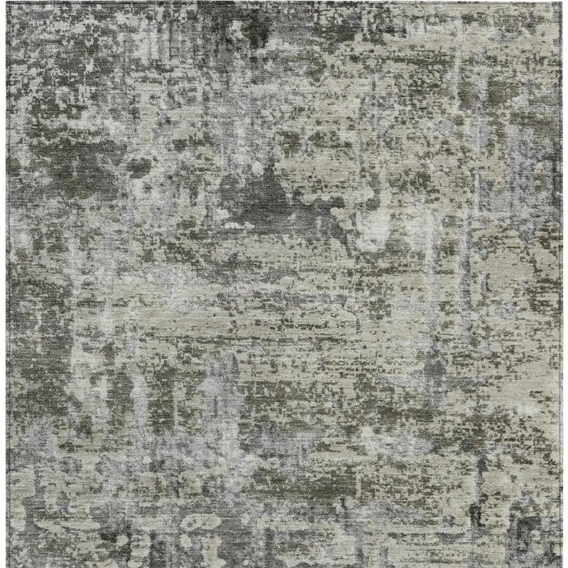 9' X 12' Pewter And Gray Abstract Washable Indoor Outdoor Area Rug Homeroots Outdoor