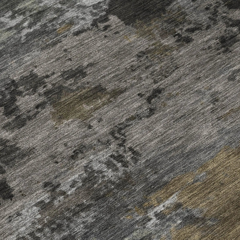 9' X 12' Pewter And Gray Abstract Washable Indoor Outdoor Area Rug Homeroots Outdoor