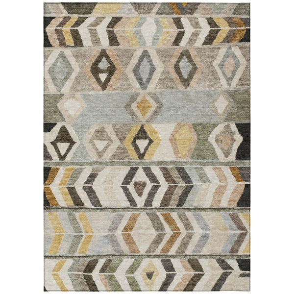 9' X 12' Pewter And Gray Tribal Washable Indoor Outdoor Area Rug Homeroots Outdoor