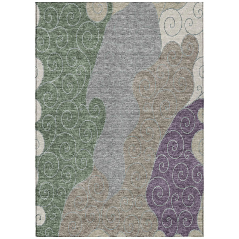 9' X 12' Pewter And Taupe Abstract Washable Indoor Outdoor Area Rug Homeroots Outdoor