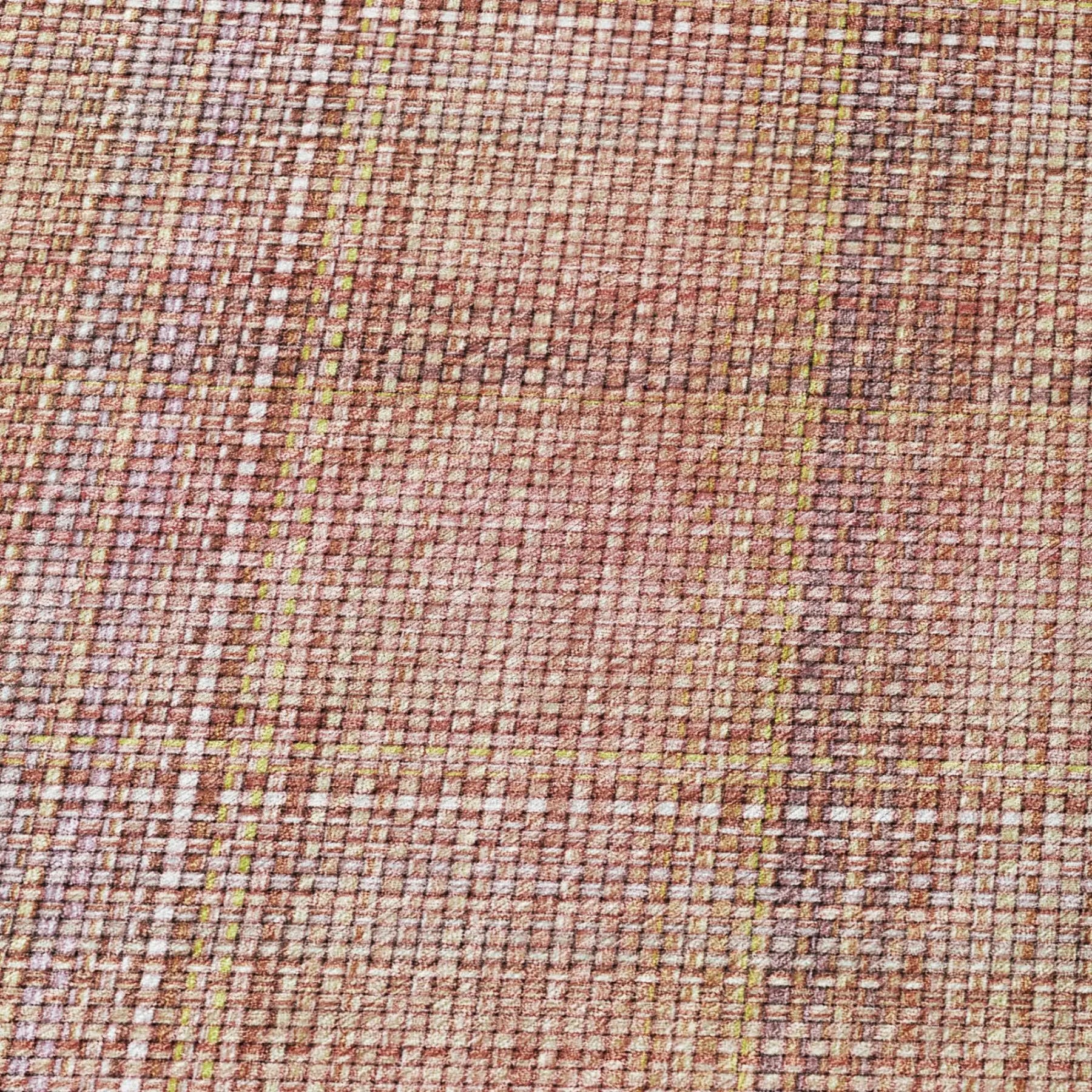 9' X 12' Pink And Beige Plaid Washable Indoor Outdoor Area Rug Homeroots Outdoor