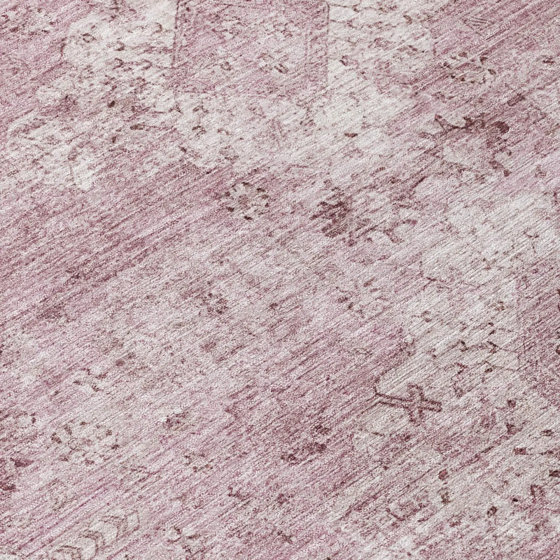 9' X 12' Pink And Blush Oriental Washable Indoor Outdoor Area Rug Homeroots Outdoor