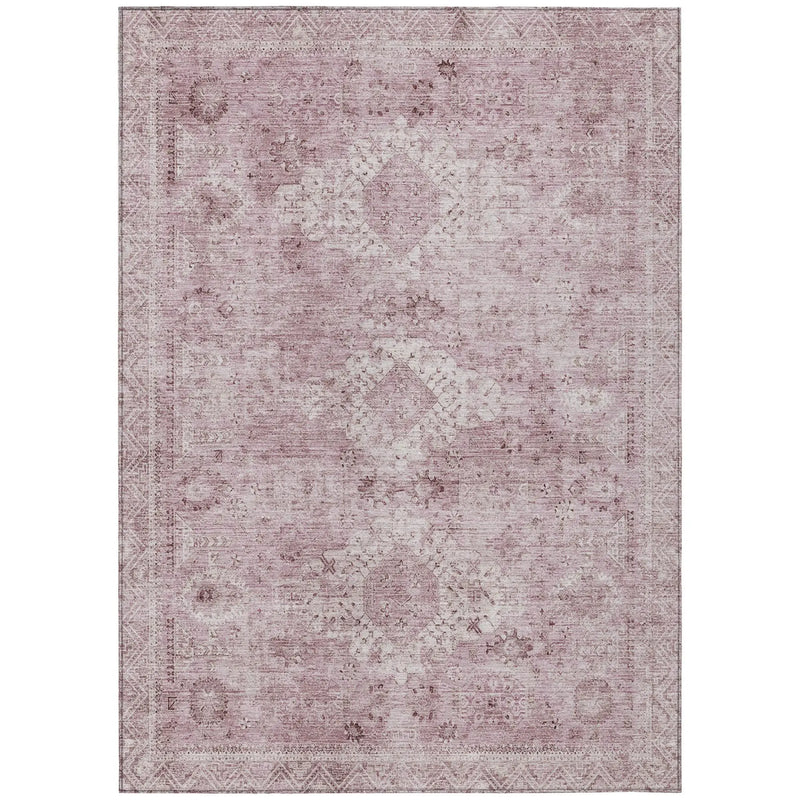9' X 12' Pink And Blush Oriental Washable Indoor Outdoor Area Rug Homeroots Outdoor