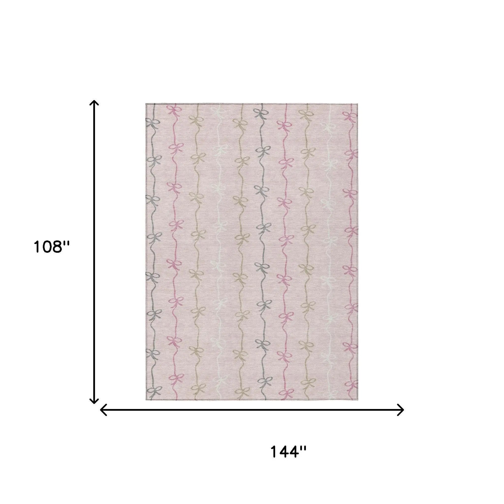 9' X 12' Pink And Gray Southwestern Washable Indoor Outdoor Area Rug Homeroots Outdoor