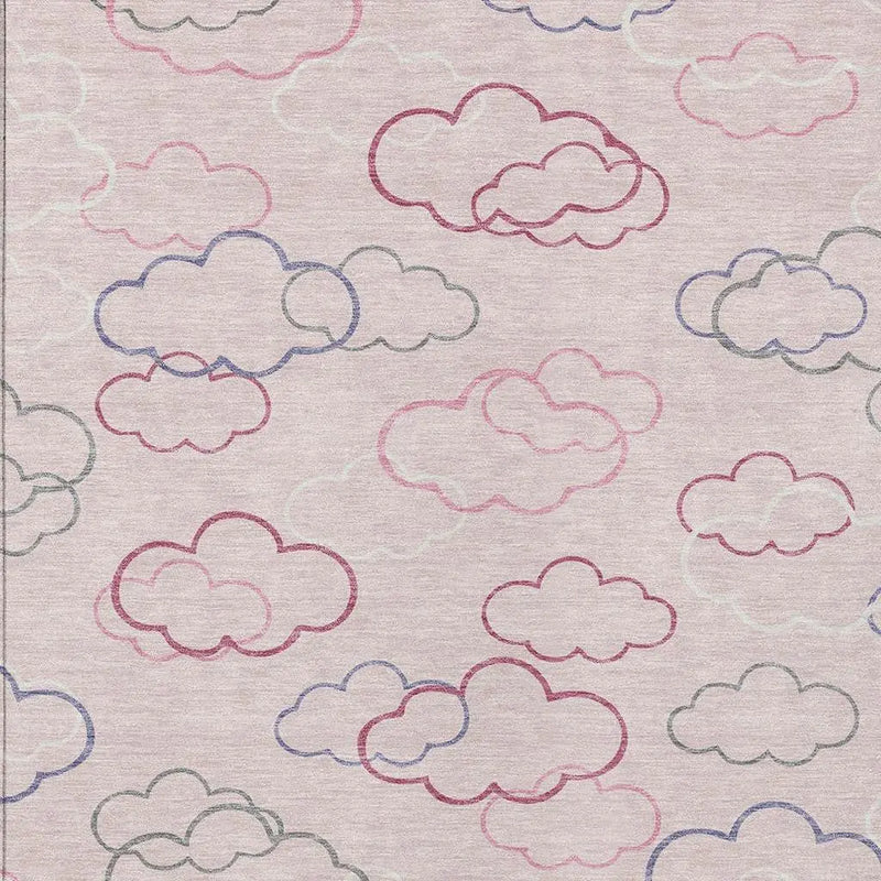 9' X 12' Pink And Ivory Abstract Washable Indoor Outdoor Area Rug Homeroots Outdoor