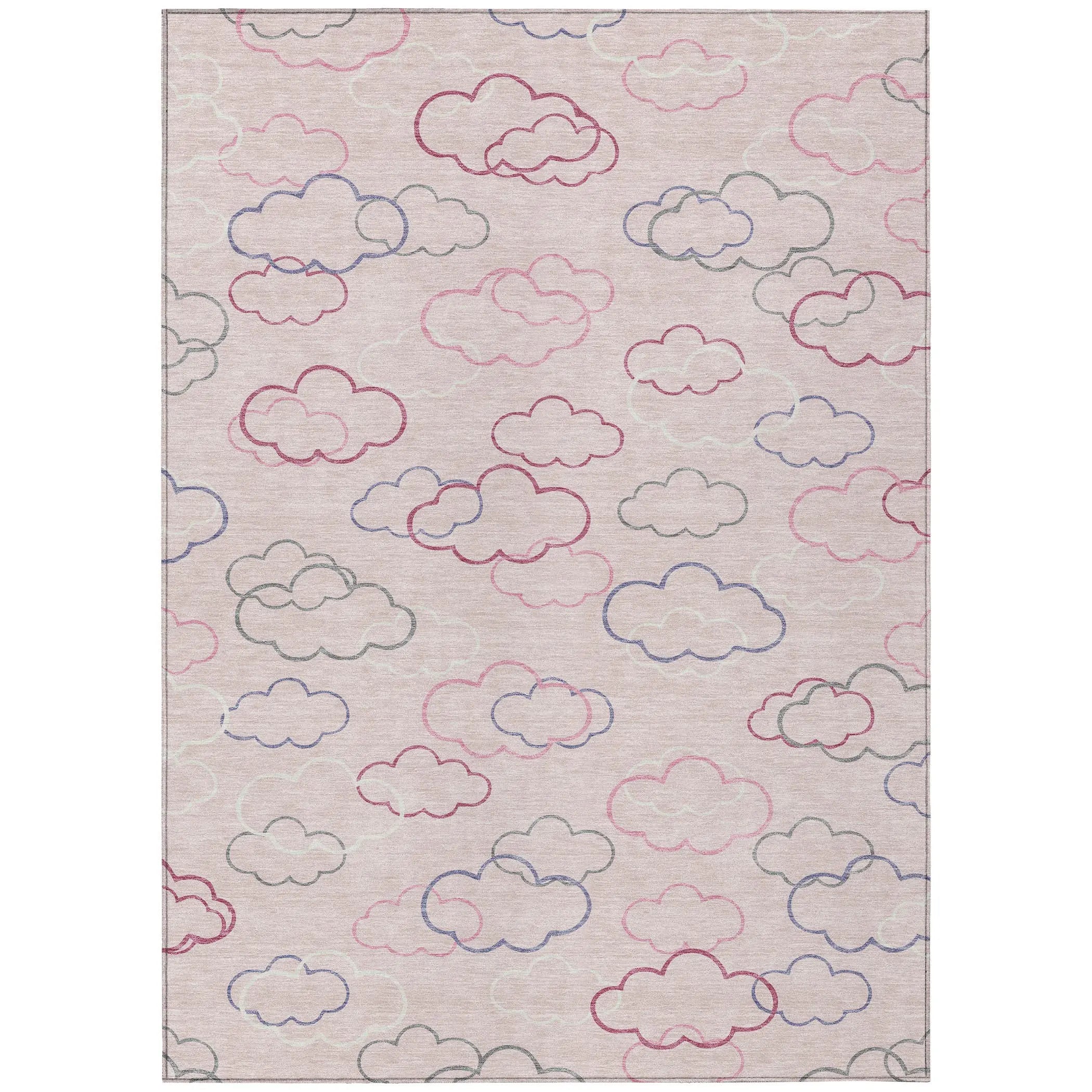 9' X 12' Pink And Ivory Abstract Washable Indoor Outdoor Area Rug Homeroots Outdoor