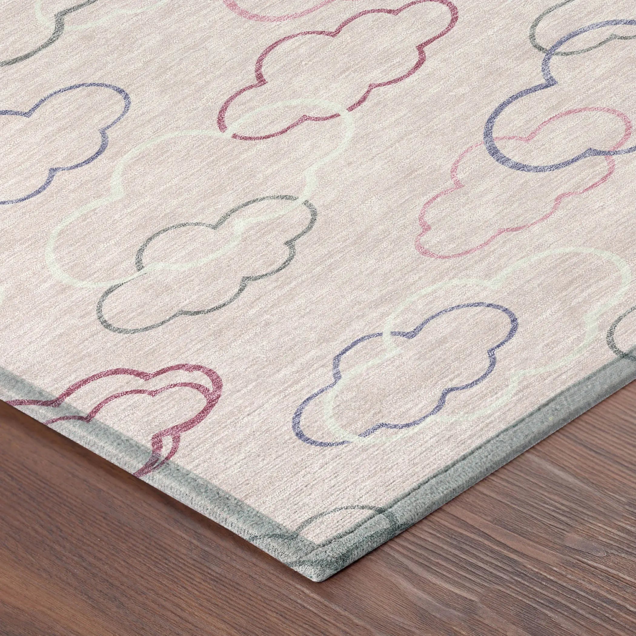 9' X 12' Pink And Ivory Abstract Washable Indoor Outdoor Area Rug Homeroots Outdoor
