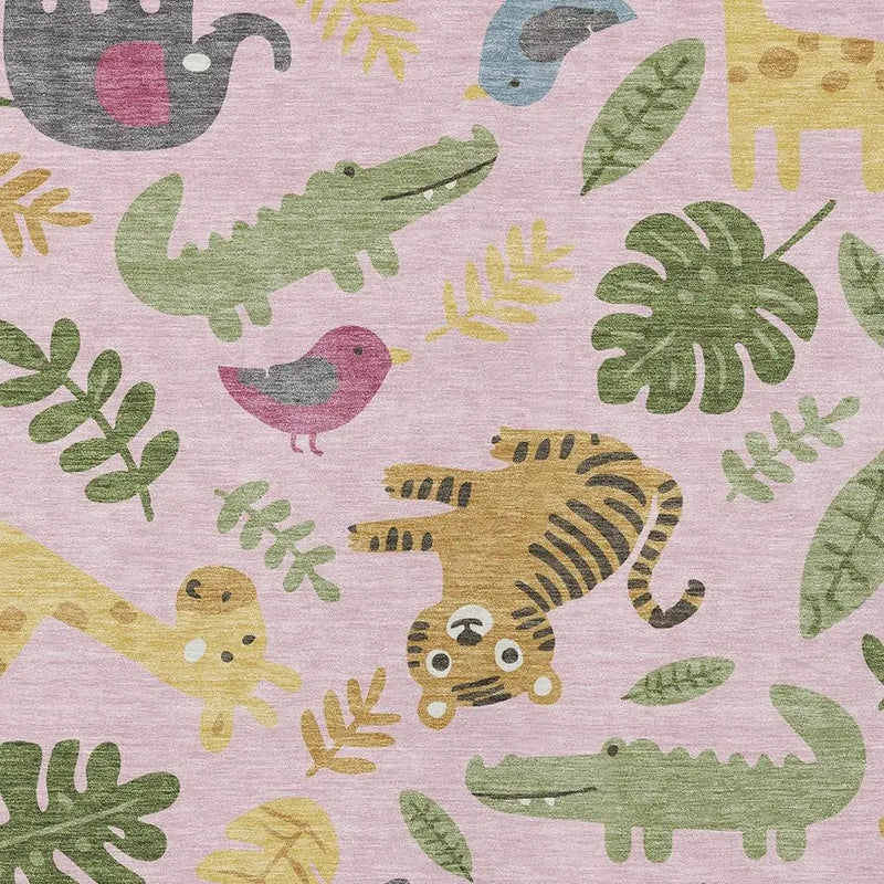 9' X 12' Pink And Ivory Abstract Washable Indoor Outdoor Area Rug Homeroots Outdoor