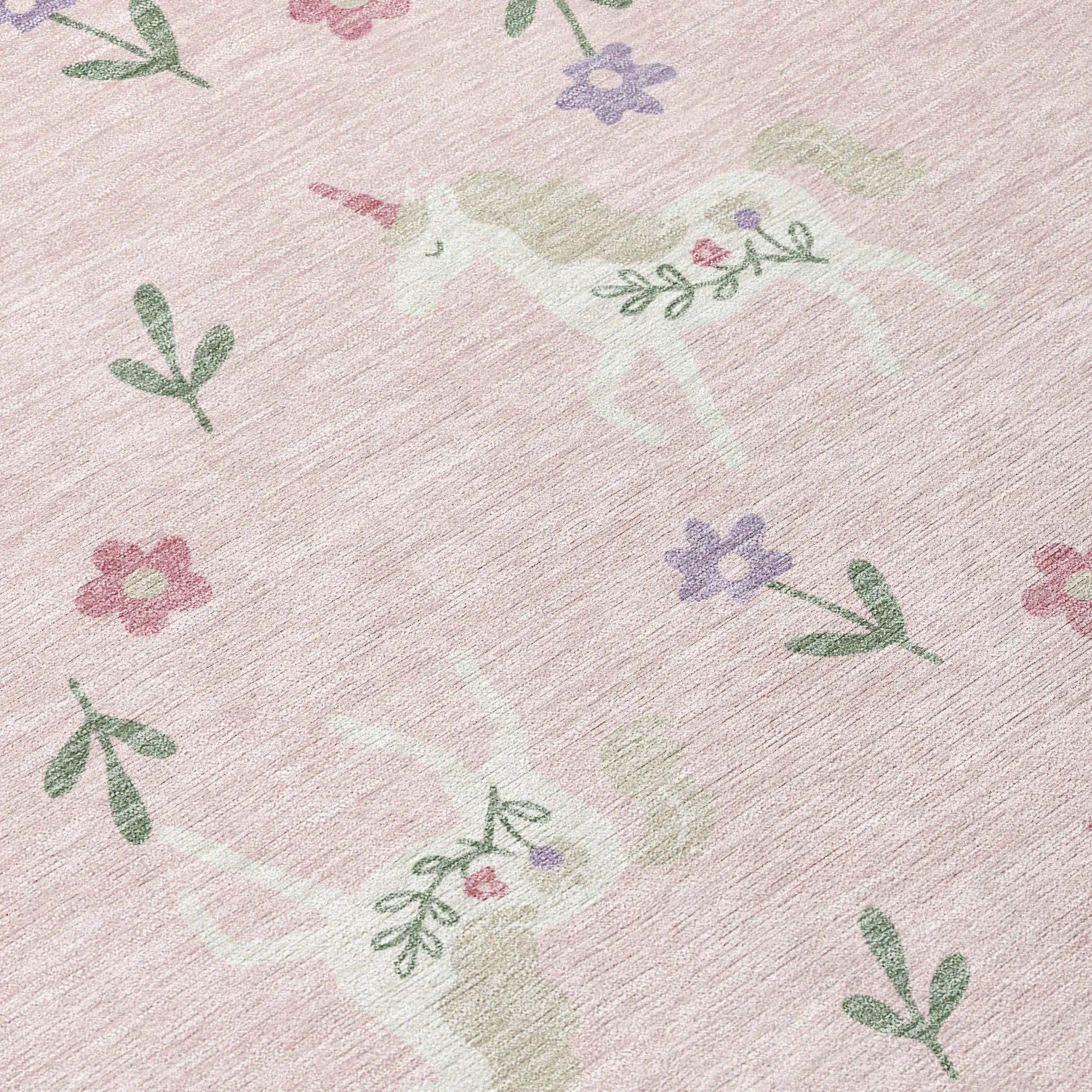 9' X 12' Pink And Ivory Floral Washable Indoor Outdoor Area Rug Homeroots Outdoor