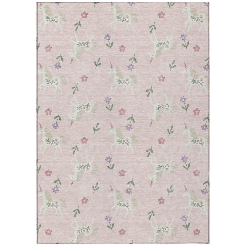9' X 12' Pink And Ivory Floral Washable Indoor Outdoor Area Rug Homeroots Outdoor