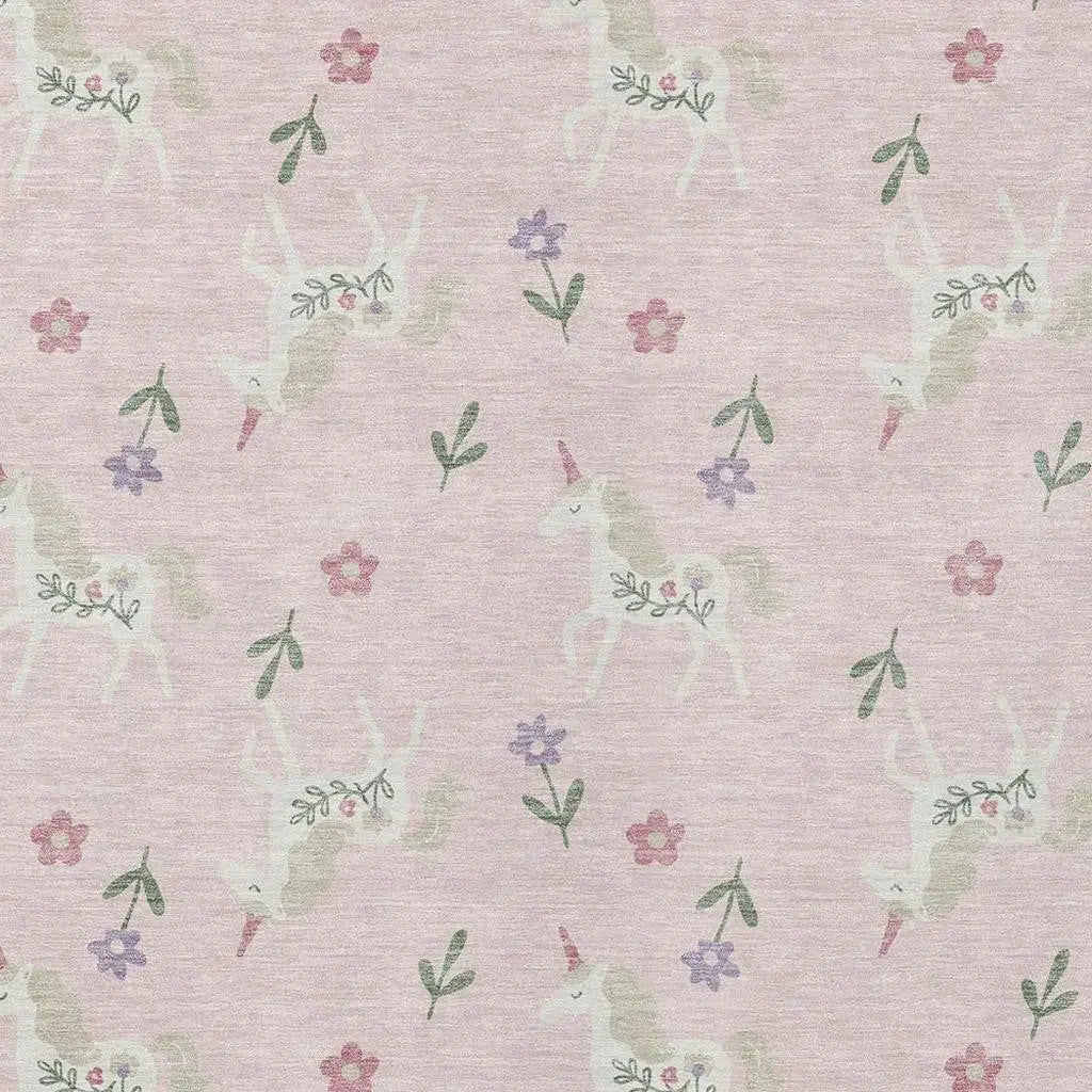 9' X 12' Pink And Ivory Floral Washable Indoor Outdoor Area Rug Homeroots Outdoor