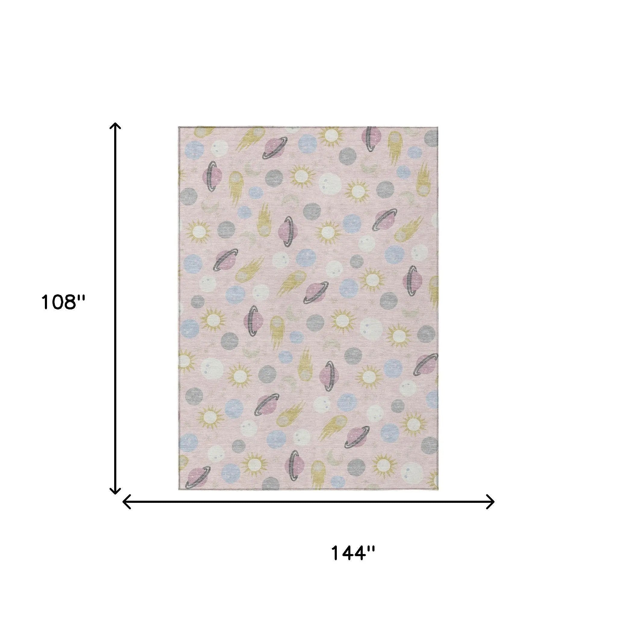 9' X 12' Pink And Ivory Geometric Washable Indoor Outdoor Area Rug Homeroots Outdoor