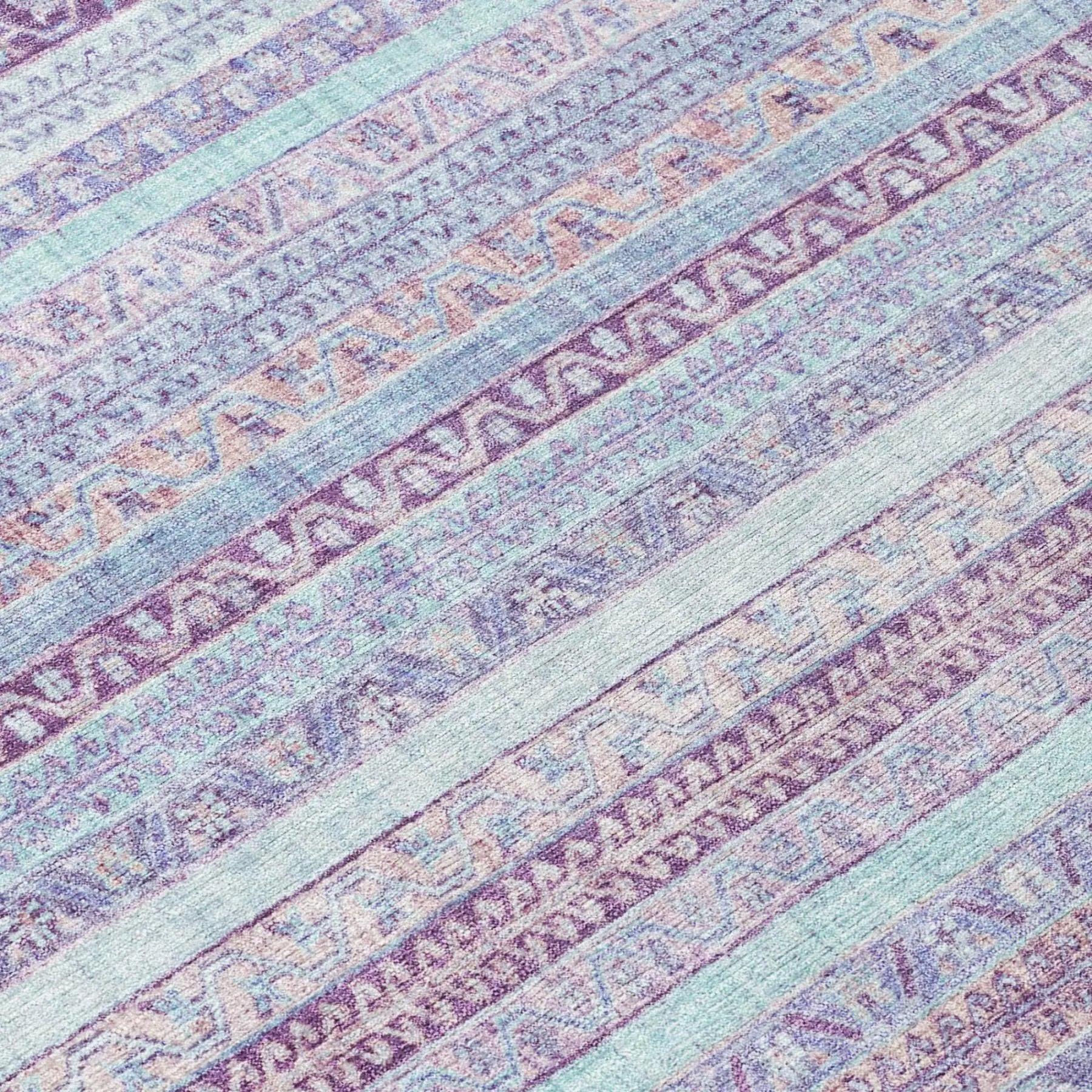 9' X 12' Pink And Lavender Striped Washable Indoor Outdoor Area Rug Homeroots Outdoor