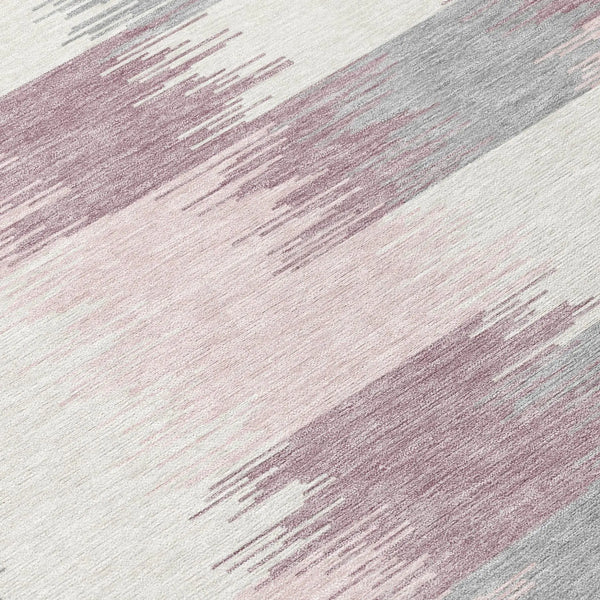 9' X 12' Pink And Linen Geometric Washable Indoor Outdoor Area Rug Homeroots Outdoor