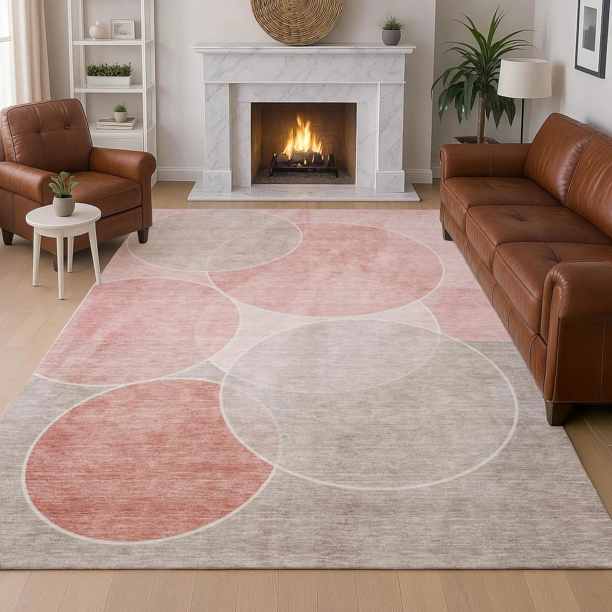 9' X 12' Pink And Pewter Geometric Washable Indoor Outdoor Area Rug Homeroots Outdoor