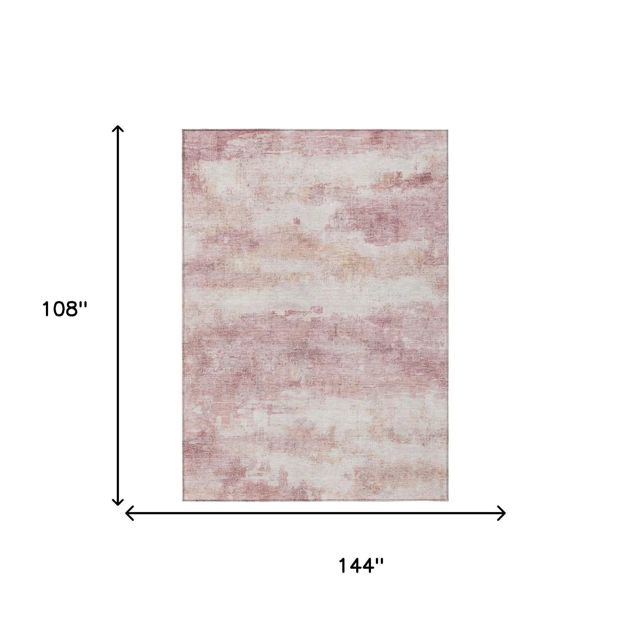 9' X 12' Pink And Tan Abstract Washable Indoor Outdoor Area Rug Homeroots Outdoor