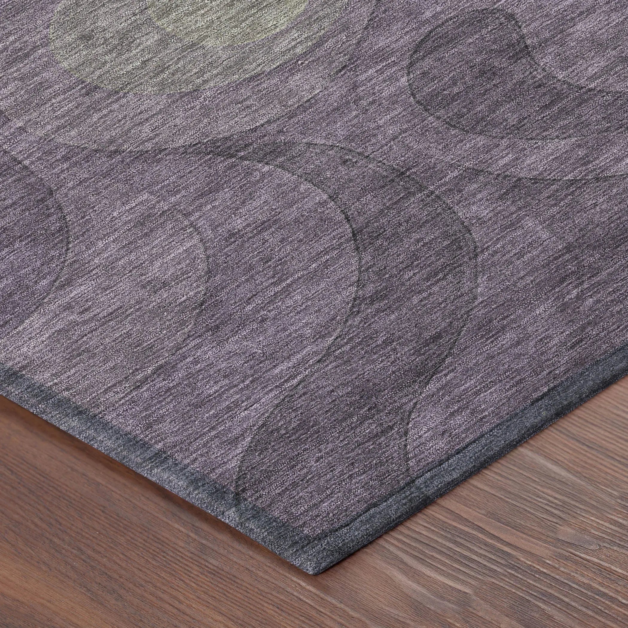 9' X 12' Plum And Green Abstract Washable Indoor Outdoor Area Rug Homeroots Outdoor