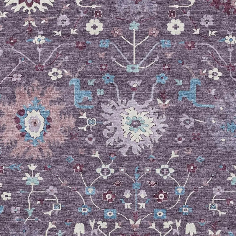 9' X 12' Plum And Lavender Faux Bois Washable Indoor Outdoor Area Rug Homeroots Outdoor